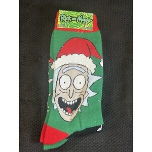 New RICK and MORTY ChristmasSocks - 2 PAIRS Size‎ 6-12 Adult Socks